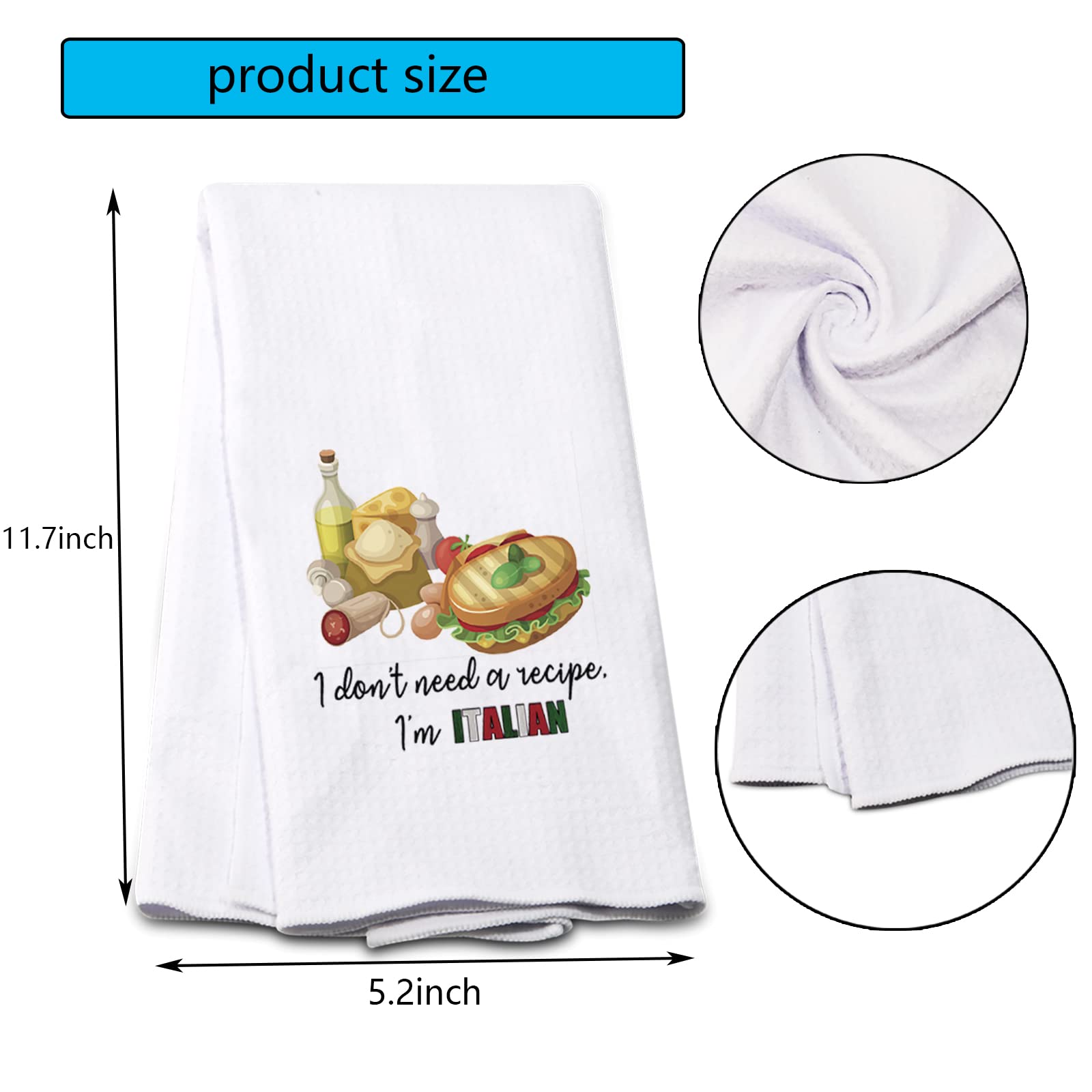 Pofull Italian Cooks Gift I Don'T Need Recipes I'M Italian Dish Towel Italian Kitchen Decor (I Don'T Need A Recipe Towel)