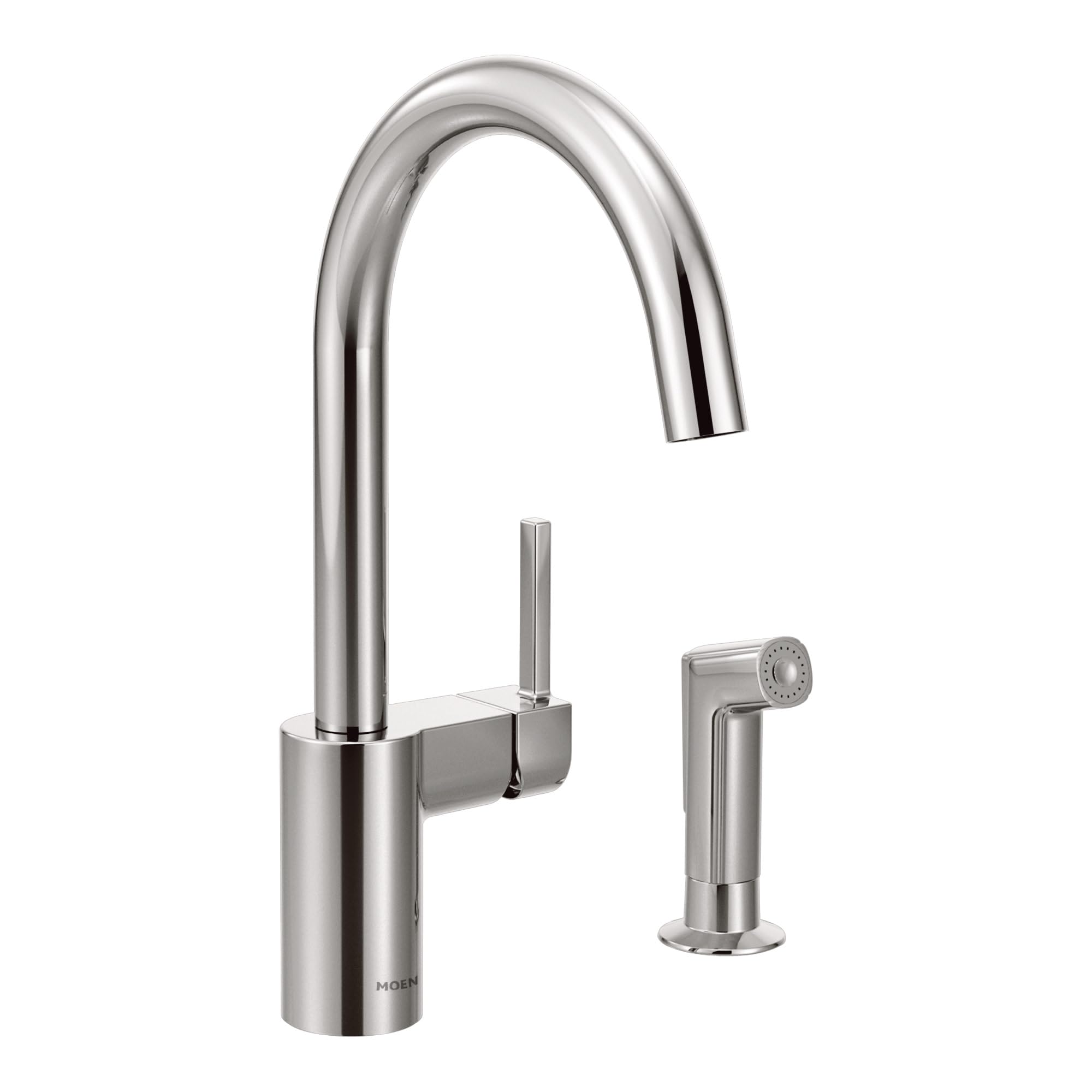 Moen 7165 Align One-Handle High-Arc Modern Kitchen Faucet with Side Spray, Chrome