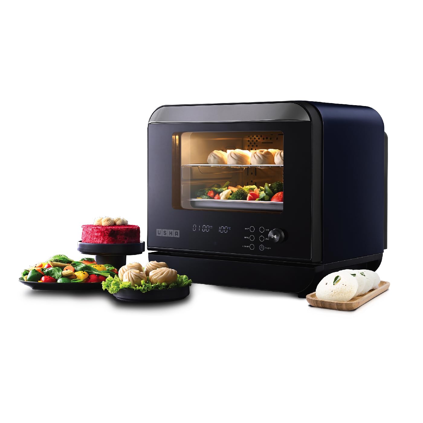 Usha Ichef Steam Oven | Air Fryer | Steamer | 39 Pre-Set Menus | 11 In-1 Functions | 3 Level Cooking | Turbo Air Circulation | 1