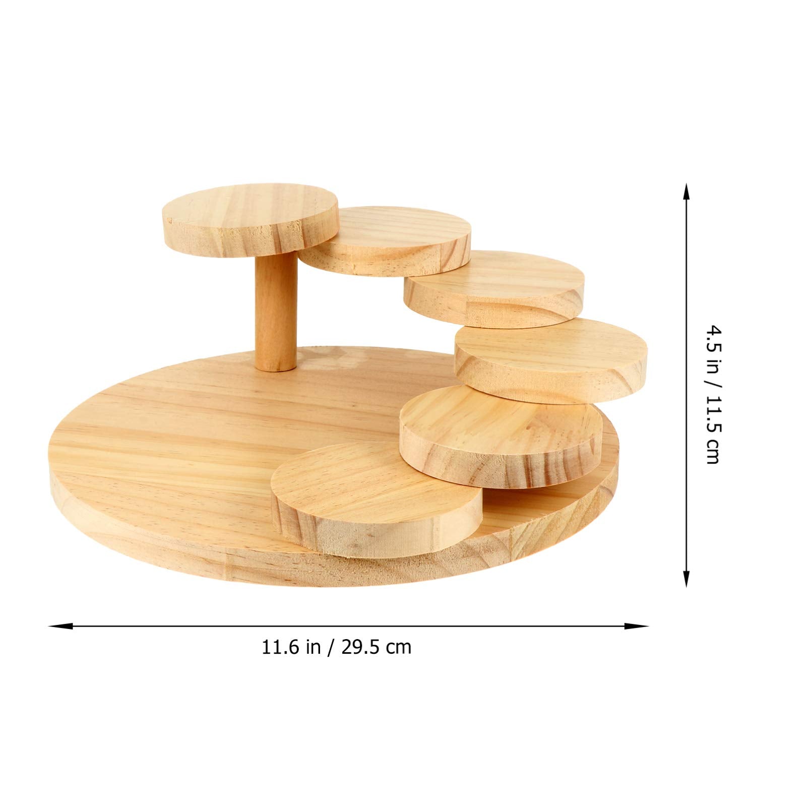 Hemoton Japanese Wood Sushi Serving Tray Creative Rotating Steps Stairs Meat Plate Sushi Plate Dish Sushi Sashimi Serving Plate