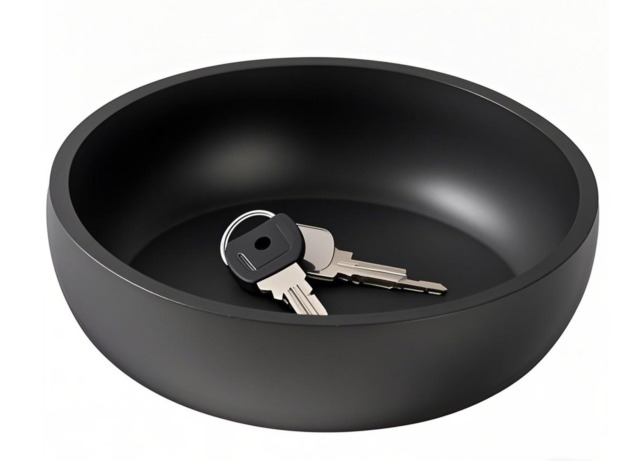 Aotea Crafts 7.9 Large White Key Bowl for Entryway Table Decor - Modern Concrete Sturdy Decorative Key Holder Bowl for Keys