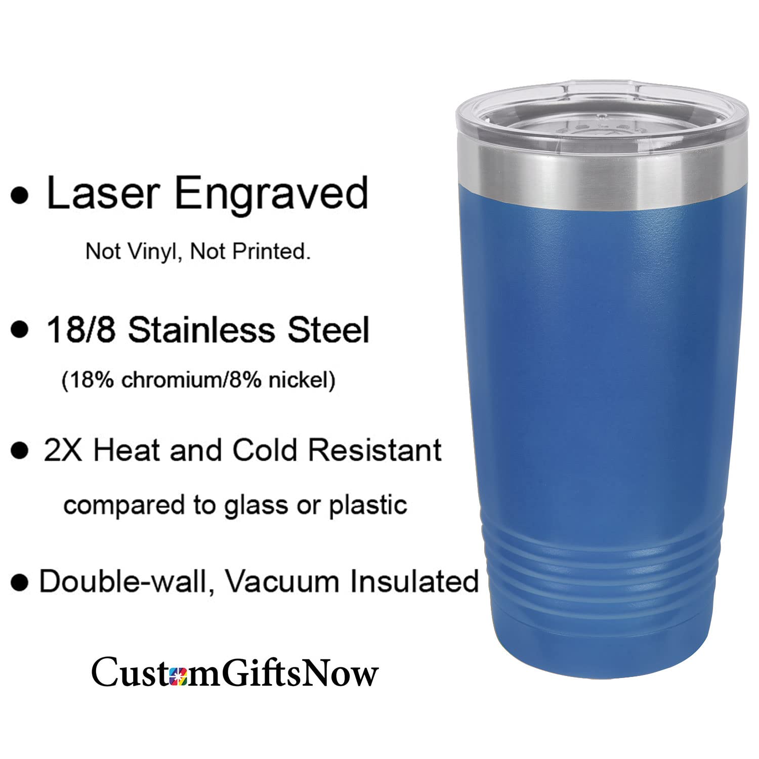 Personalized Custom Engraved Golf Clubs Golfer Stainless Steel Double-Wall Insulated Tumbler 20-Ounce Travel Coffee Mug Customiz