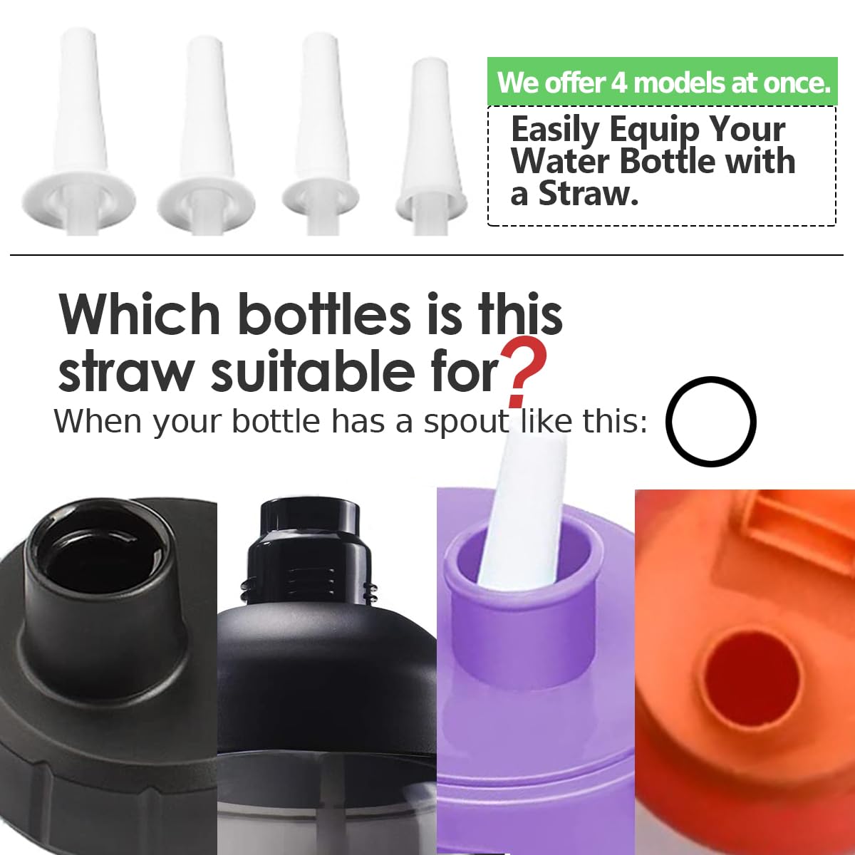 Delove Universal Long Straws For Gallon Water Bottles - Attach A Straw To Your Sports Jug - Cut Size To Fit Any Bottles - Replac
