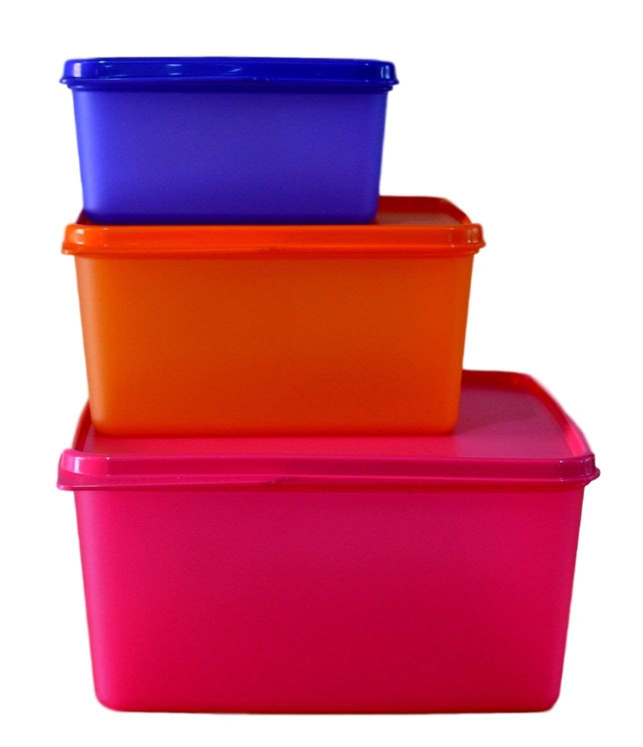 Tupperware Keep Tab Plastic Containter Set, 3Pieces, Multicolour