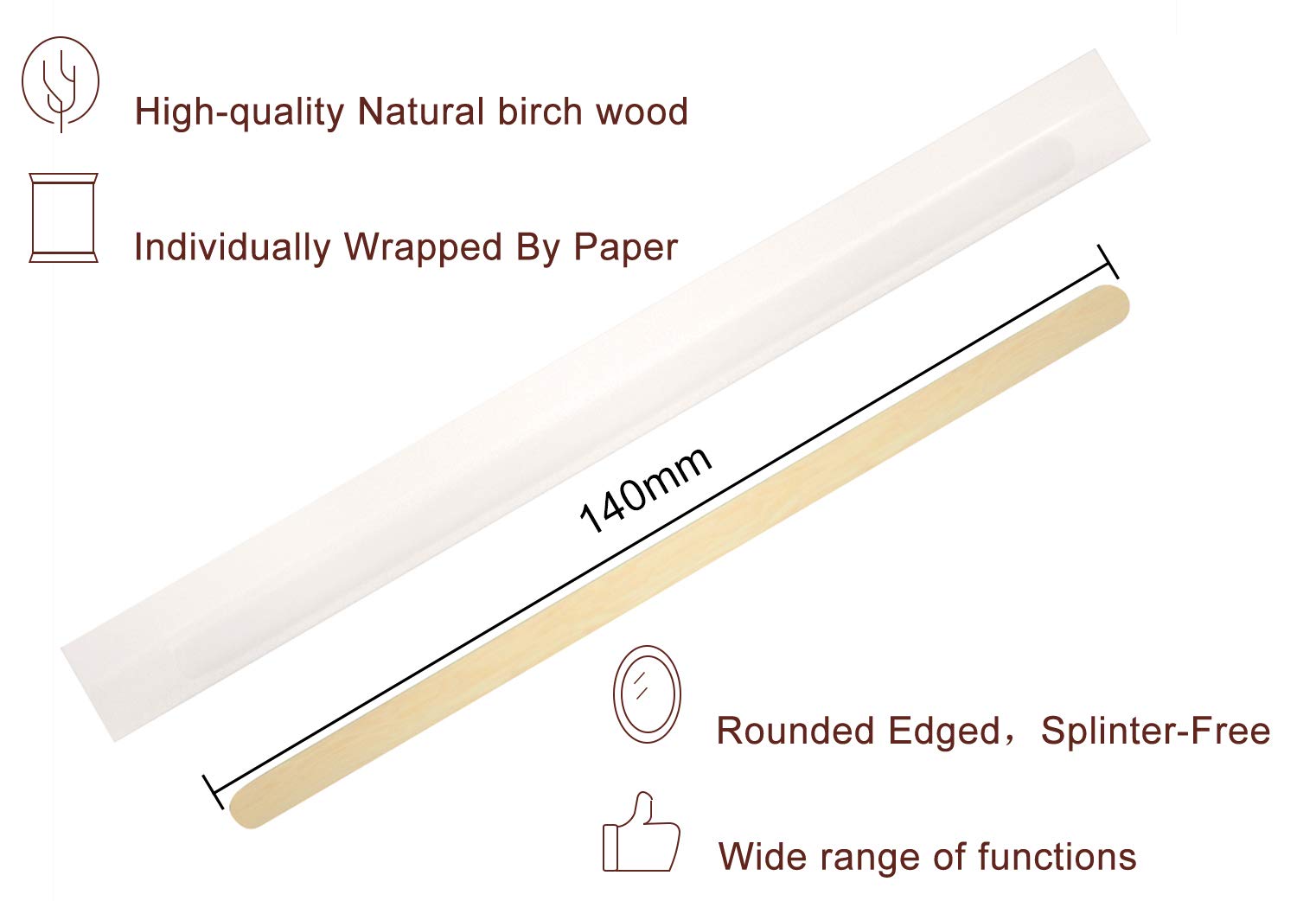 5.5 Inch 1000 Pcs Paper Wrapped Coffee Stirrers  Individually Wrapped Coffee Stirrers  Wrapped Stir Sticks Disposable Wood Coffee Sticks