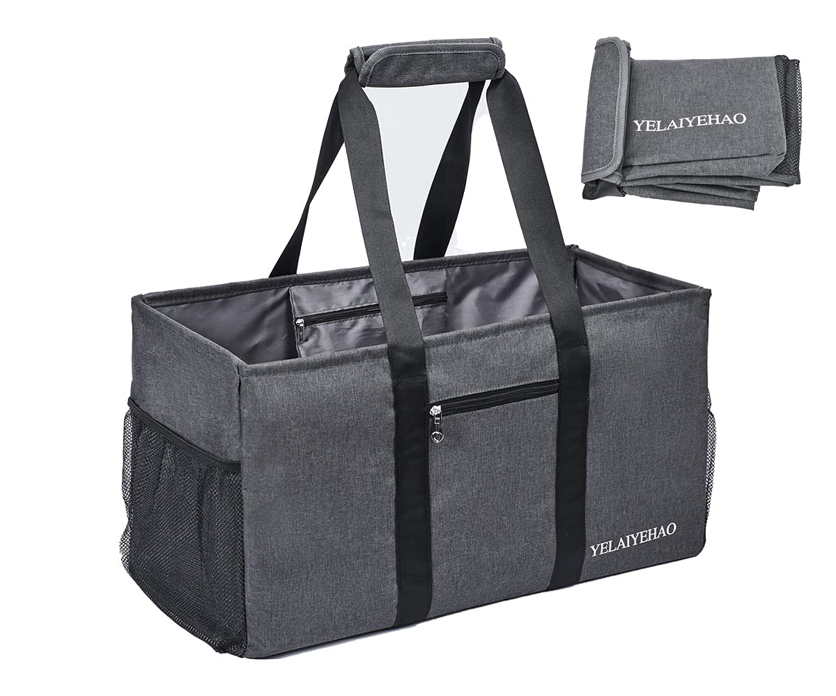 Yelaiyehao Large Utility Tote Bag, Foldable Collapsible Tote For Storage Pool Beachshopping Picnic Laundry Gym And Luggage
