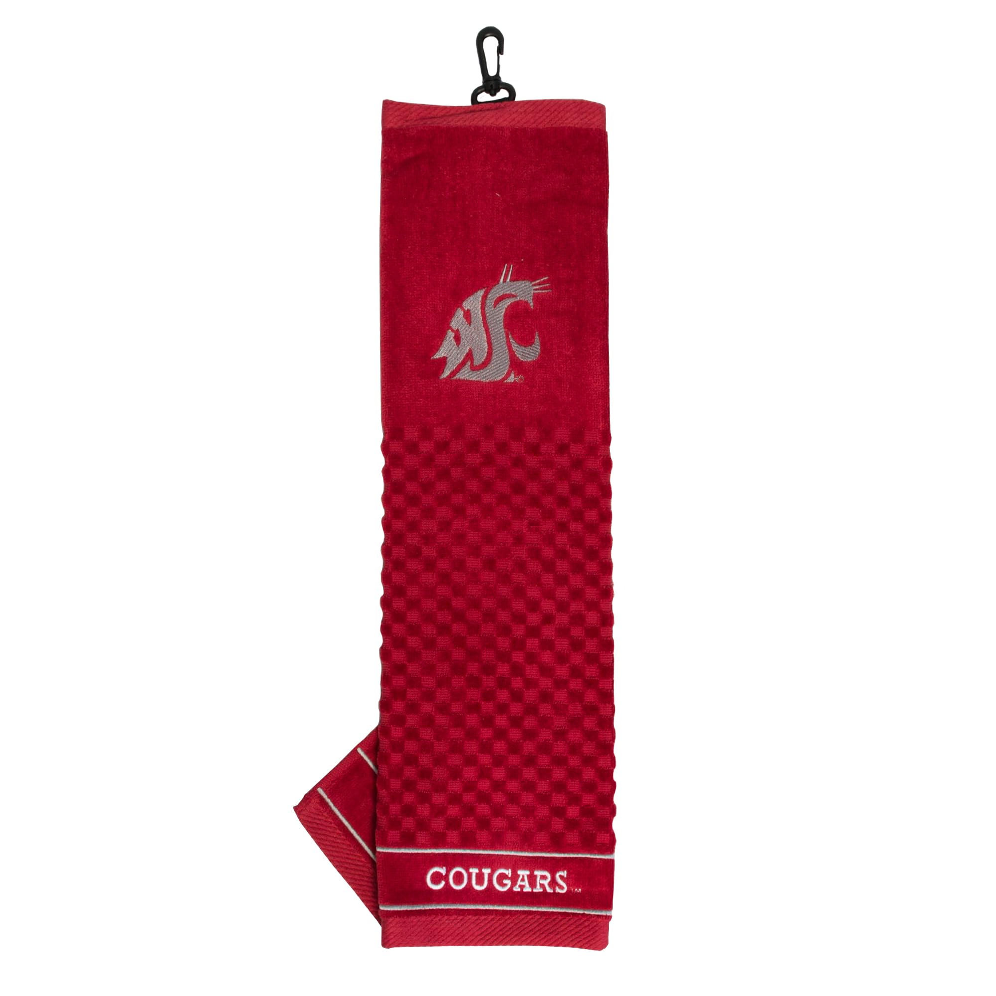Team Golf Ncaa Washington State Cougars Embroidered Golf Towel Embroidered Golf Towel, Checkered Scrubber Design, Embroidered Lo