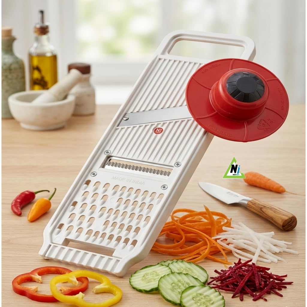 Ni Product Mandoline Vegetable Slicer With Safety Hand Guard, MultiFunction Grater And Julienne Cutter