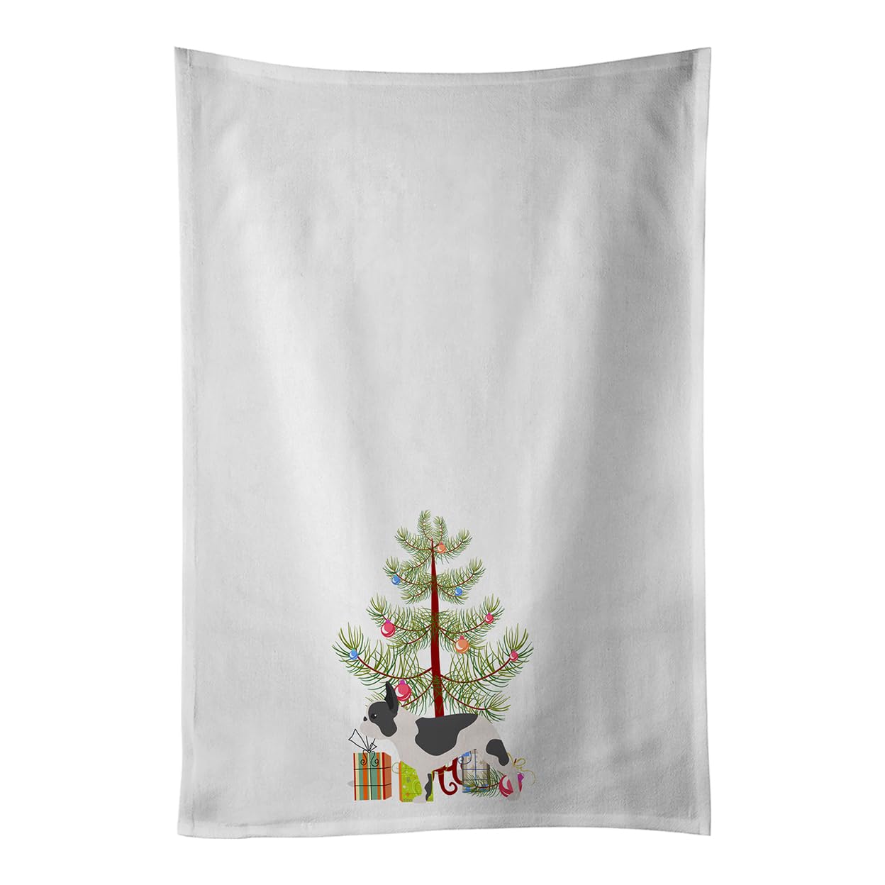 French Bulldog Merry Christmas Tree White Kitchen Towel Set of 2