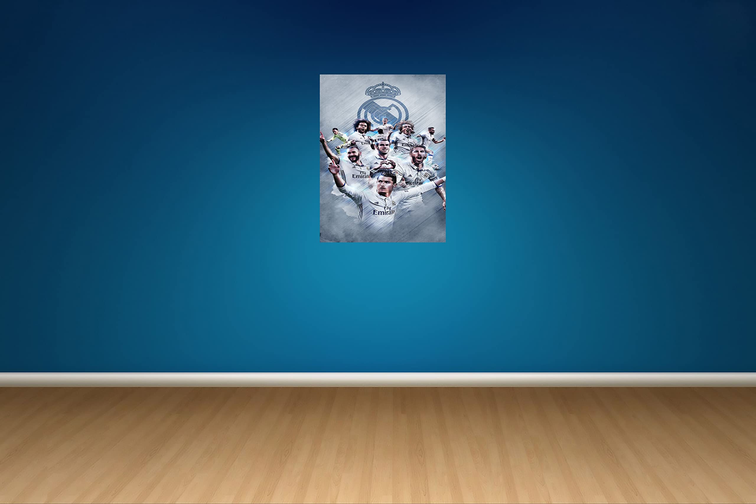 Baldau Prints Real Madrid Football Club Wall Poster For Room (Gloss Laminated 12X18 Inch 300 Gsm) M31 (Multicolour)