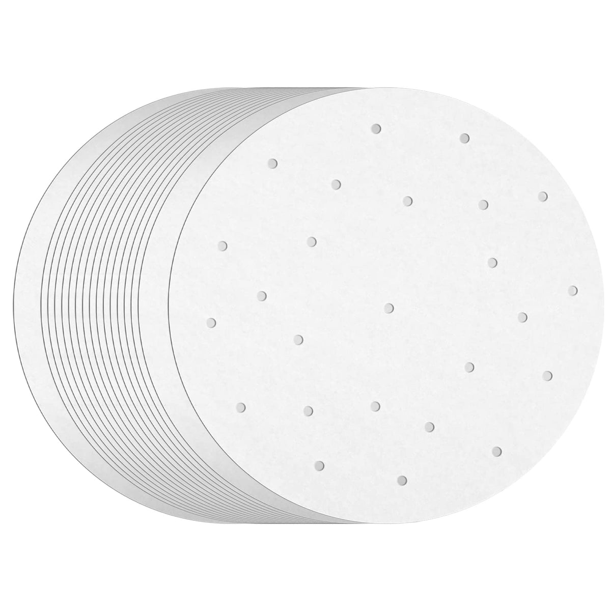 100 Pack Round Air Fryer Liners With Holes For Air Fryer Basket, Dumpling Paper, 10 Inch Perforated Bamboo Steamer Liner Sheets