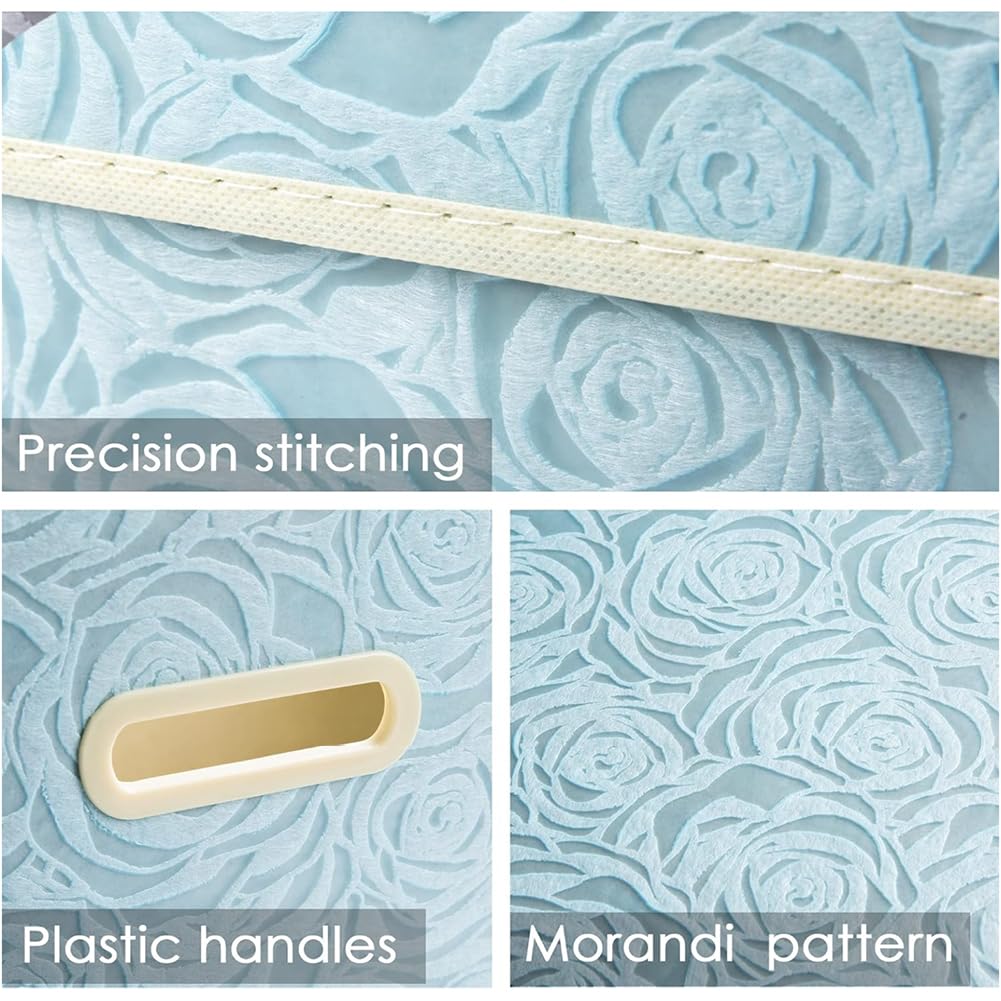 Prandom Collapsible Storage Cubes With Lids Fabric Decorative Storage Bins Boxes Organizer Containers Baskets With Cover Handles