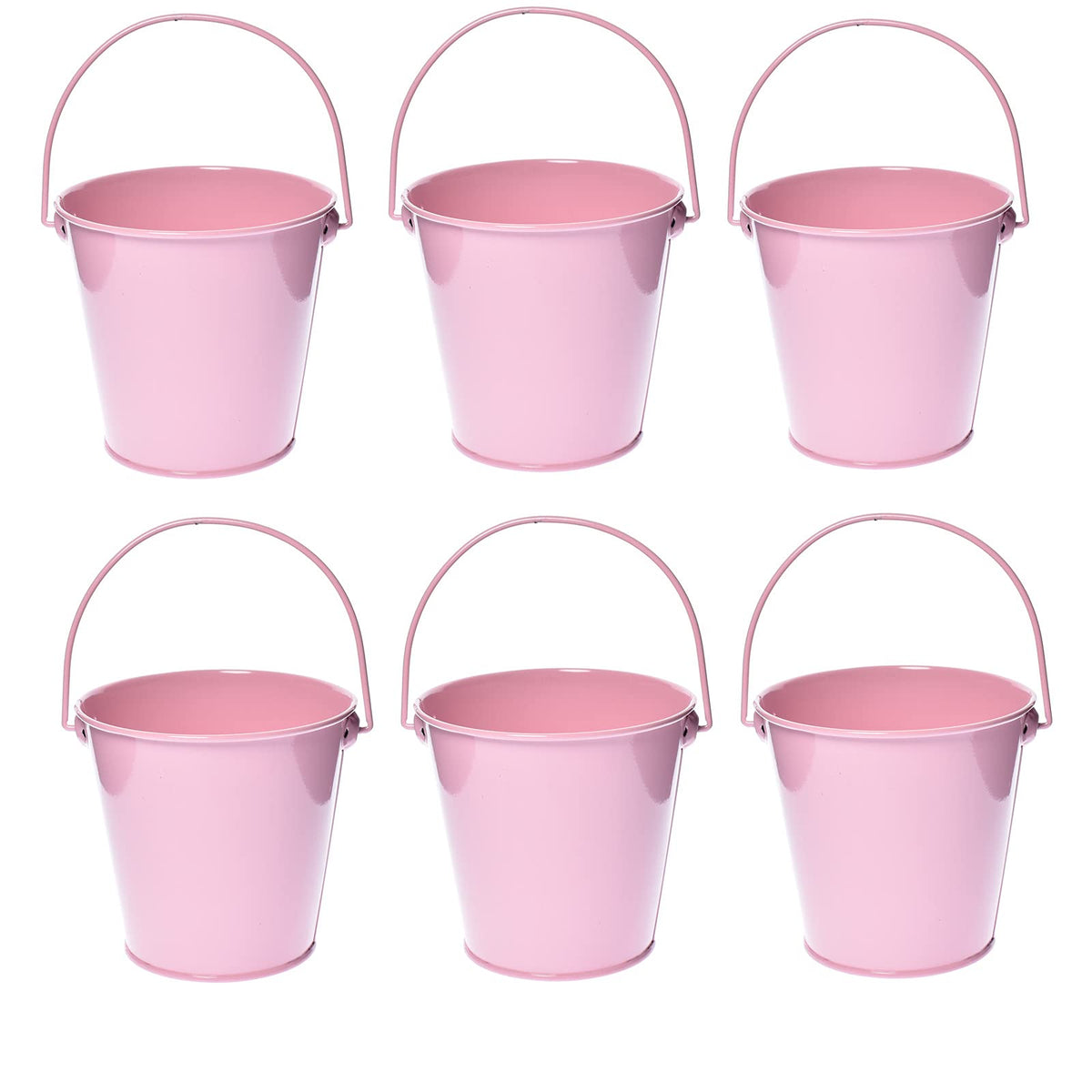 TAKMA Small Metal Buckets with Handle - 6 Pack 4.3 Inch Colored Galvan ...