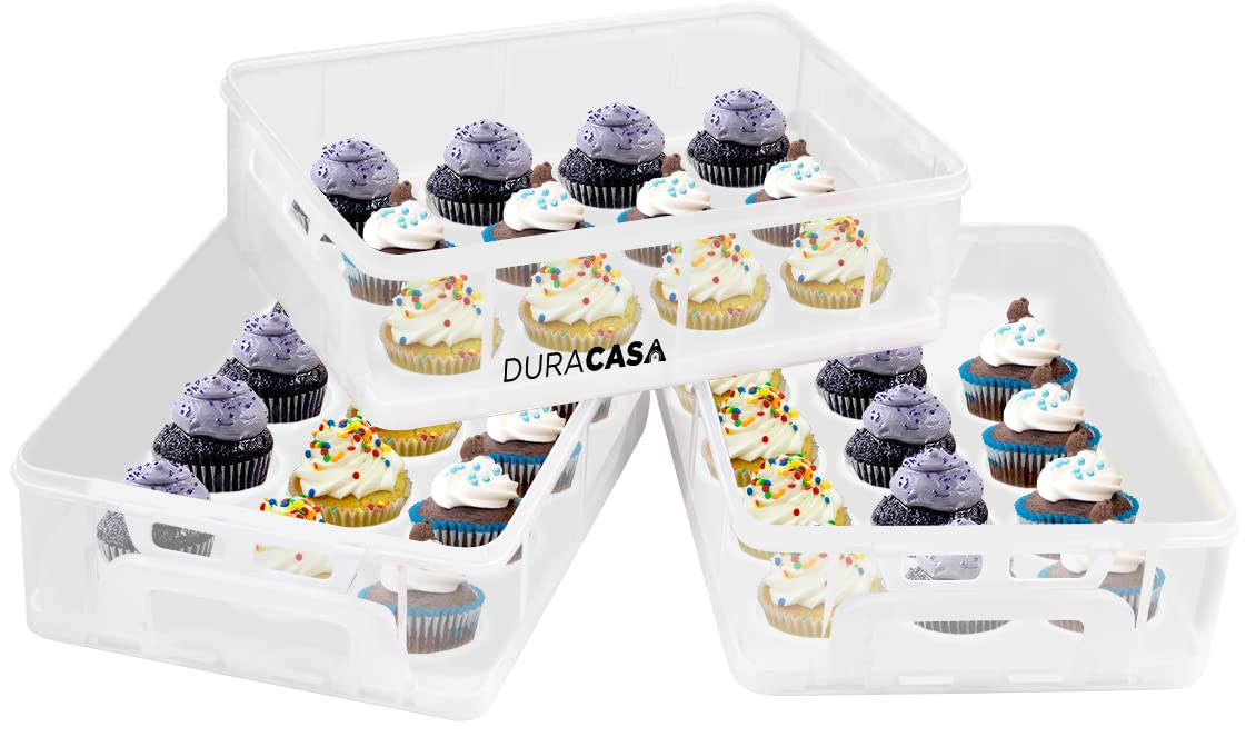 Duracasa Cupcake Carrier, Cupcake Holder | Premium Upgraded Model Holds Cupcakes Steadier | Store Up To 36 Cupcakes Or Muffins |