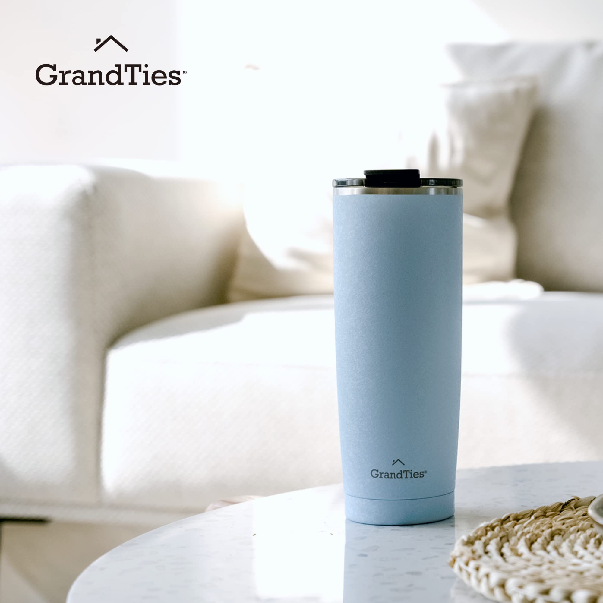 Grandties Insulated Coffee Tumbler Cup W/Tritan Lid | Leak Proof, Reusable, Double Walled Vacuum Stainless Steel Travel Mug | Th