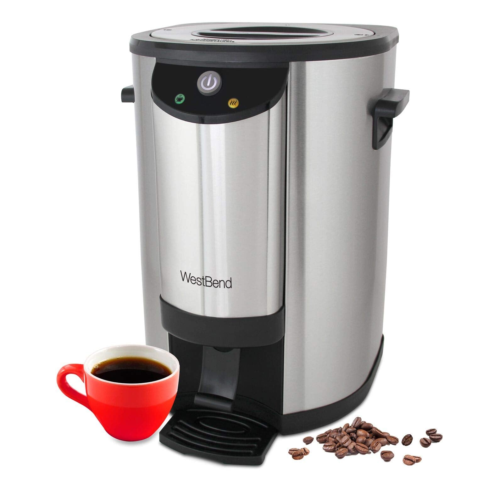 West Bend 57042 Coffee Urn Double Walled Stainless Steel Features Automatic Temperature Control Large Capacity With Fast Brewing