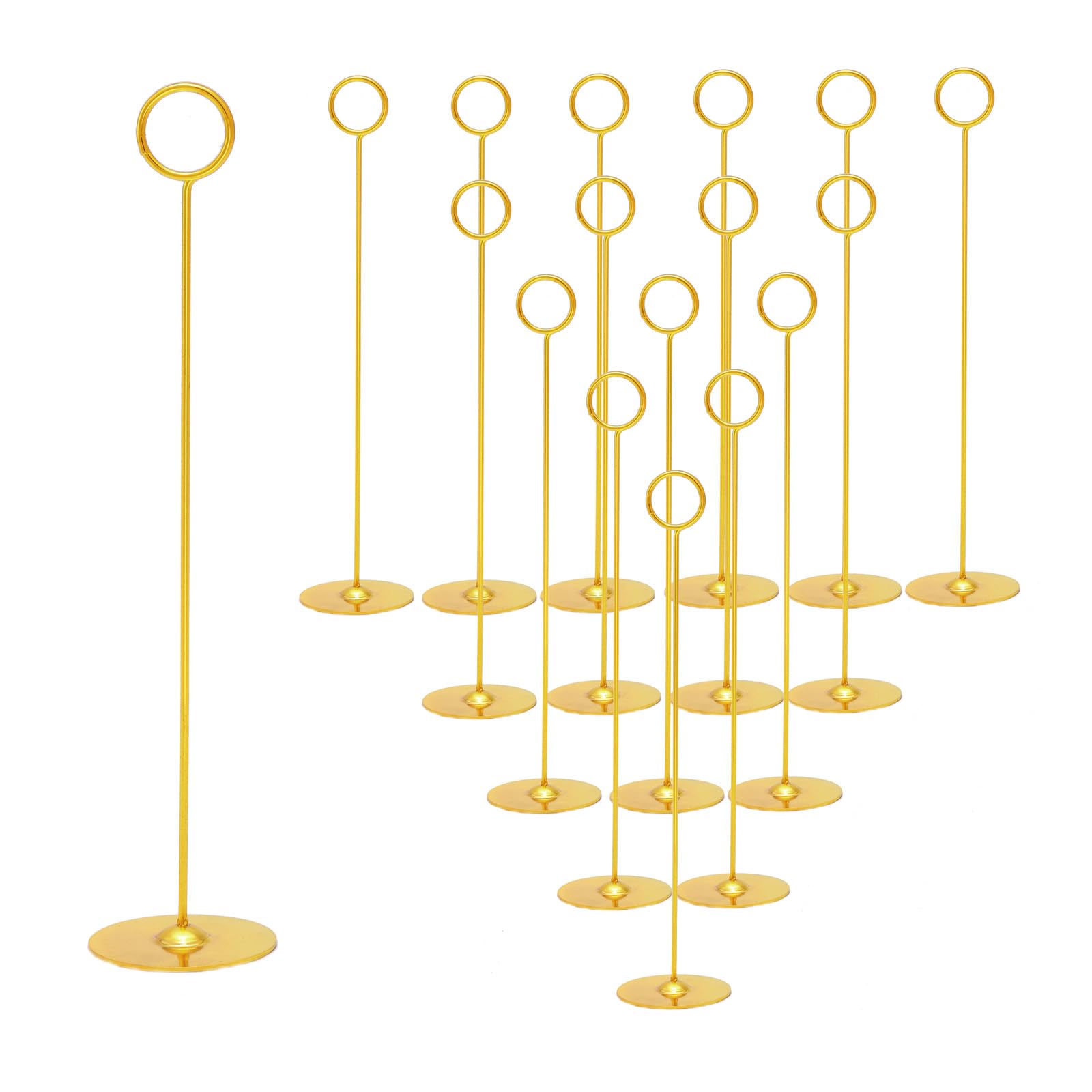 Urban Deco 16Pk Gold Table Number Holders Place Card Holders 12 Inch Table Card Holders Steel Card Holders For Photos, Food Sign