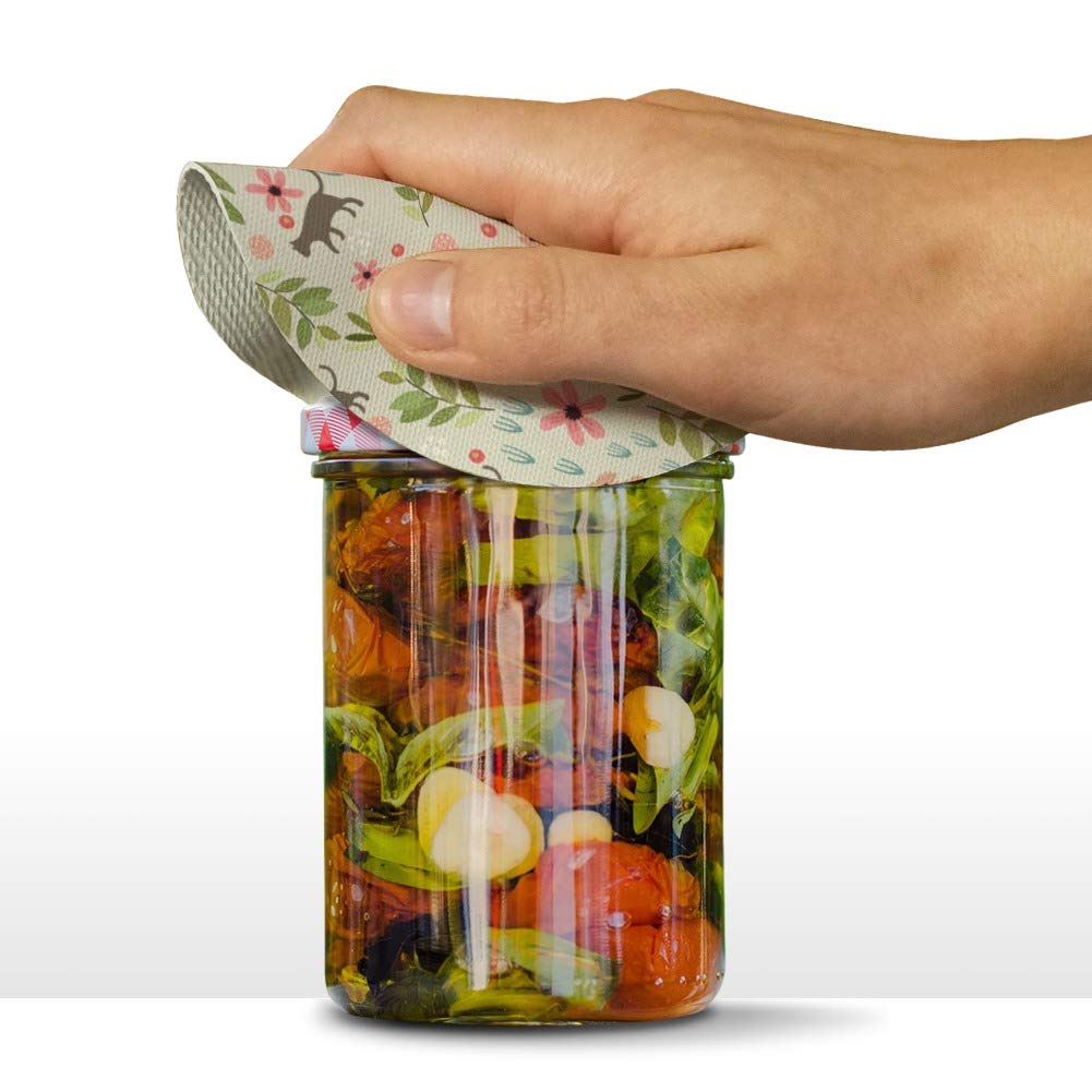 Cats And Flowers Round Rubber Non-Slip Jar Gripper Lid Opener