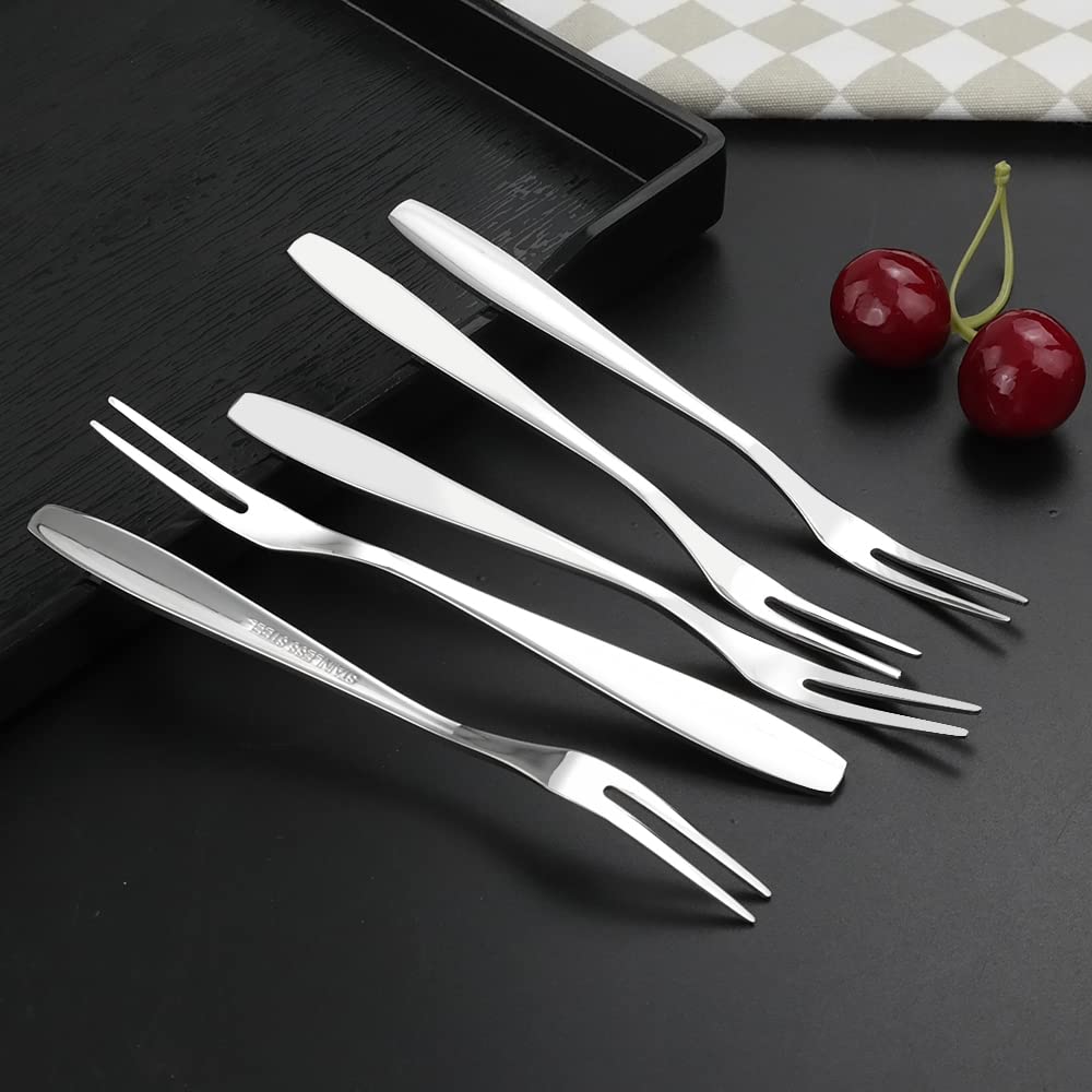 Ggbin 12-Piece Mini Cake Forks, Stainless Steel Fruit Forks, Mini Dessert Forks