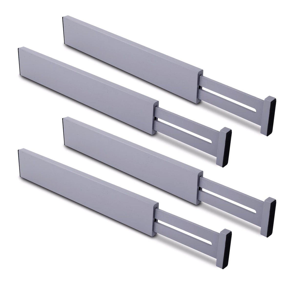 Utoplike Drawer Dividers Bamboo, Gray Drawers Organizers Adjustable for Socks, Spring Loaded, Works in Kitchen, Dresser, Bathroo