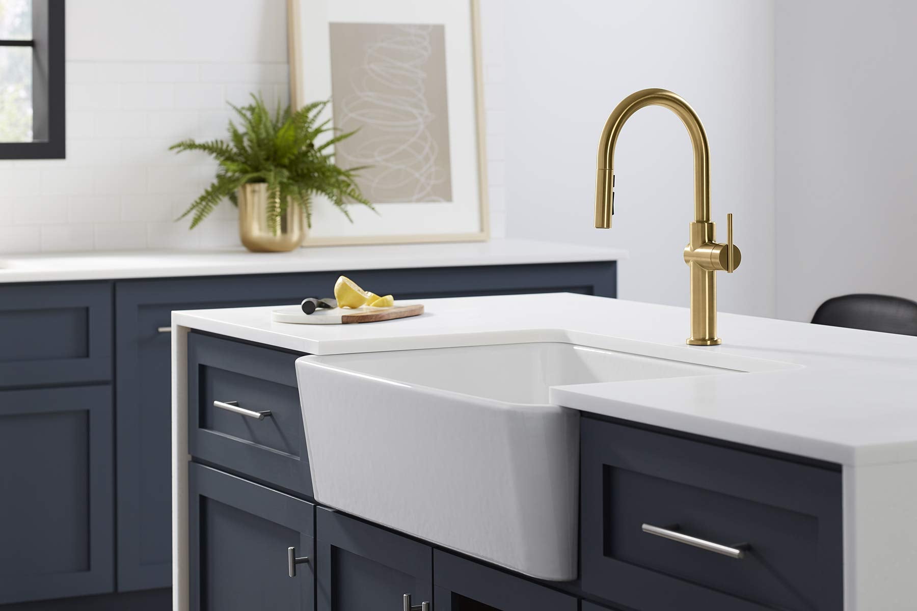 Kohler 22974-Wb-2Mb Crue Touchless And Voice Activated Kitchen Sink Faucet With Pull Down Sprayer, Kitchen Sink Faucet With Moti