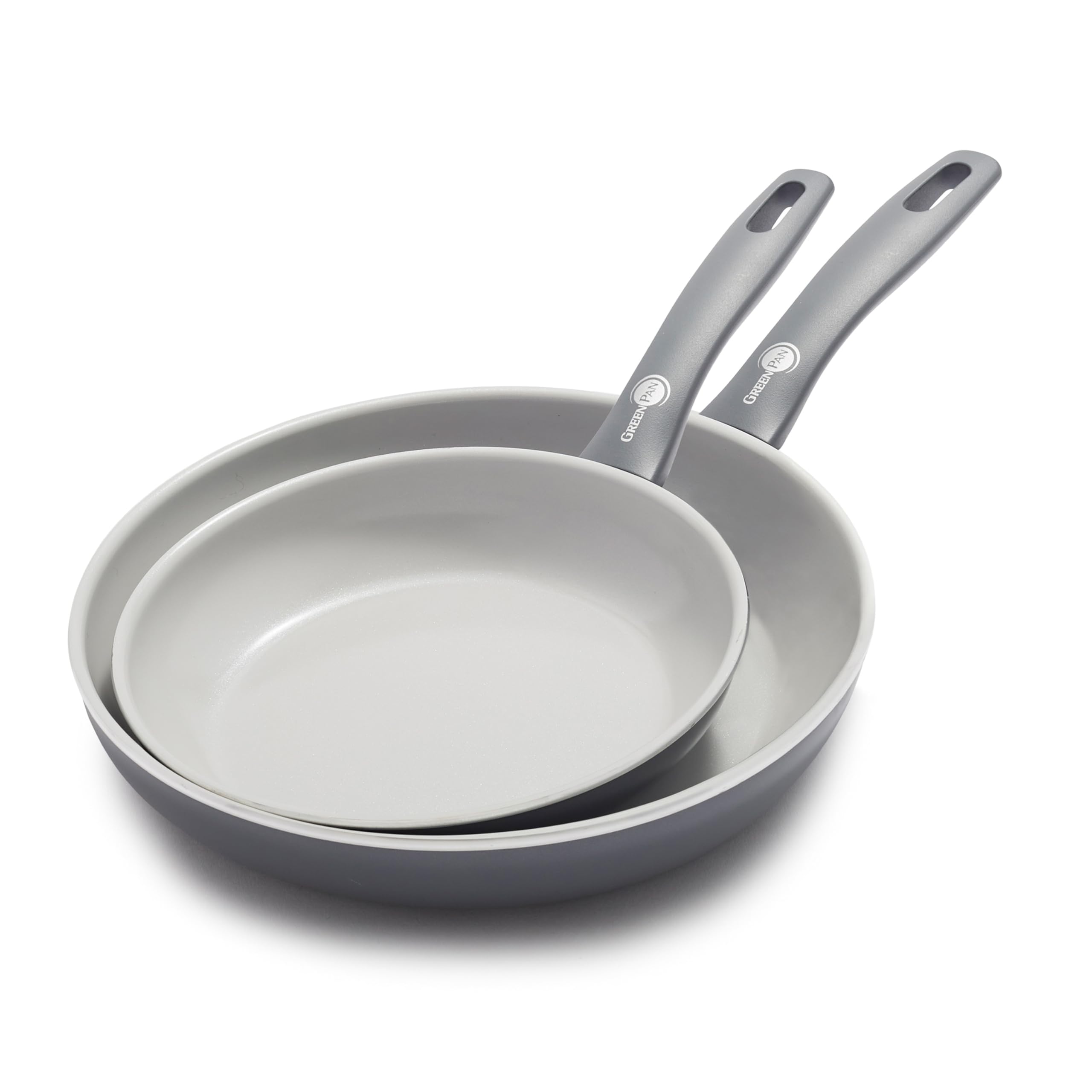 Greenpan Dover 8 And 10 Frying Pan Skillet Set, Healthy Ceramic Nonstick Coating, PfasFree, Dishwasher Safe, Comfort Grip Han