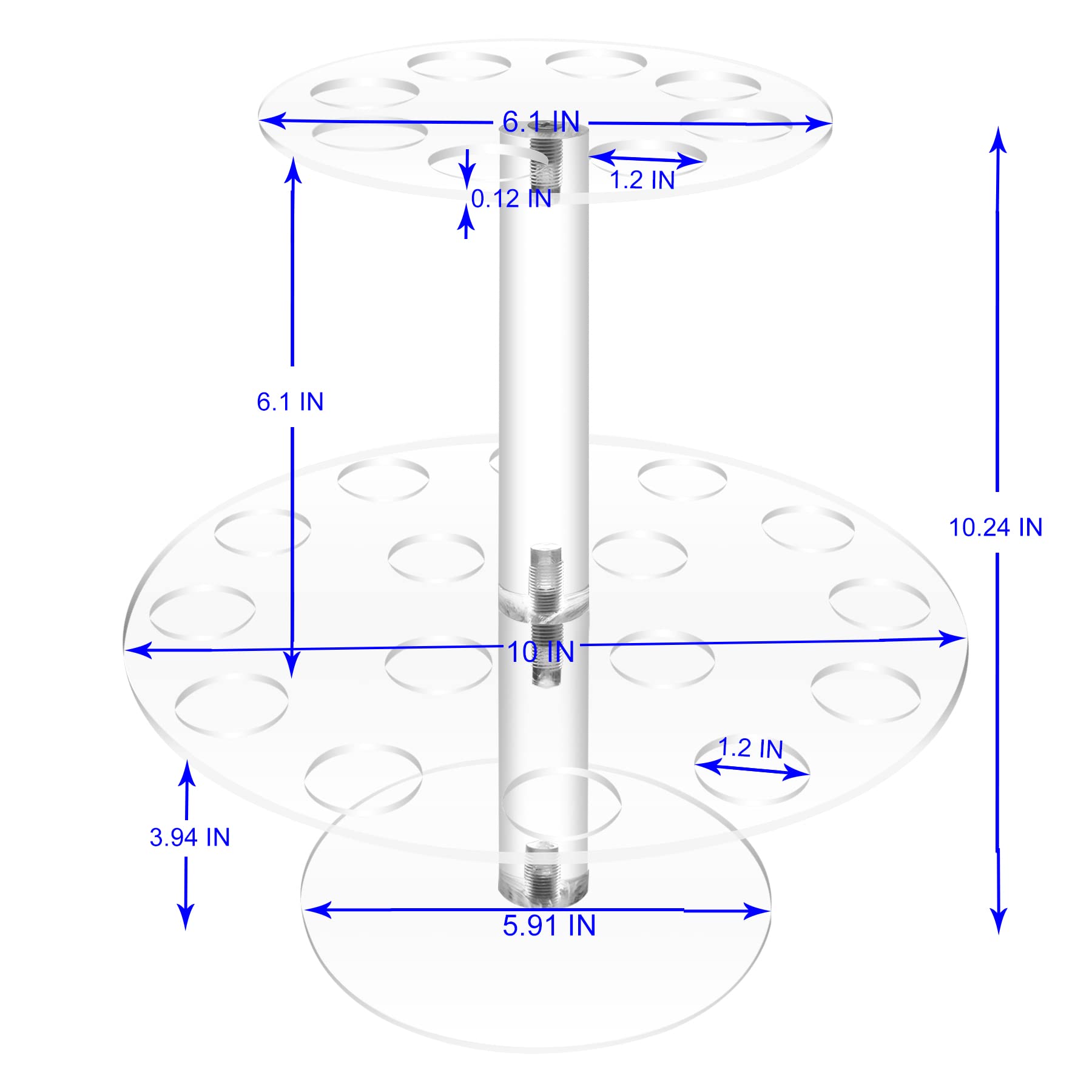 Toopilat Ice Cream Cone Holder,2-Tier Acrylic Ice Cream Stand.Acrylic Ice Cream Cone Holder Stand With 24 Holes Waffle Cone Disp