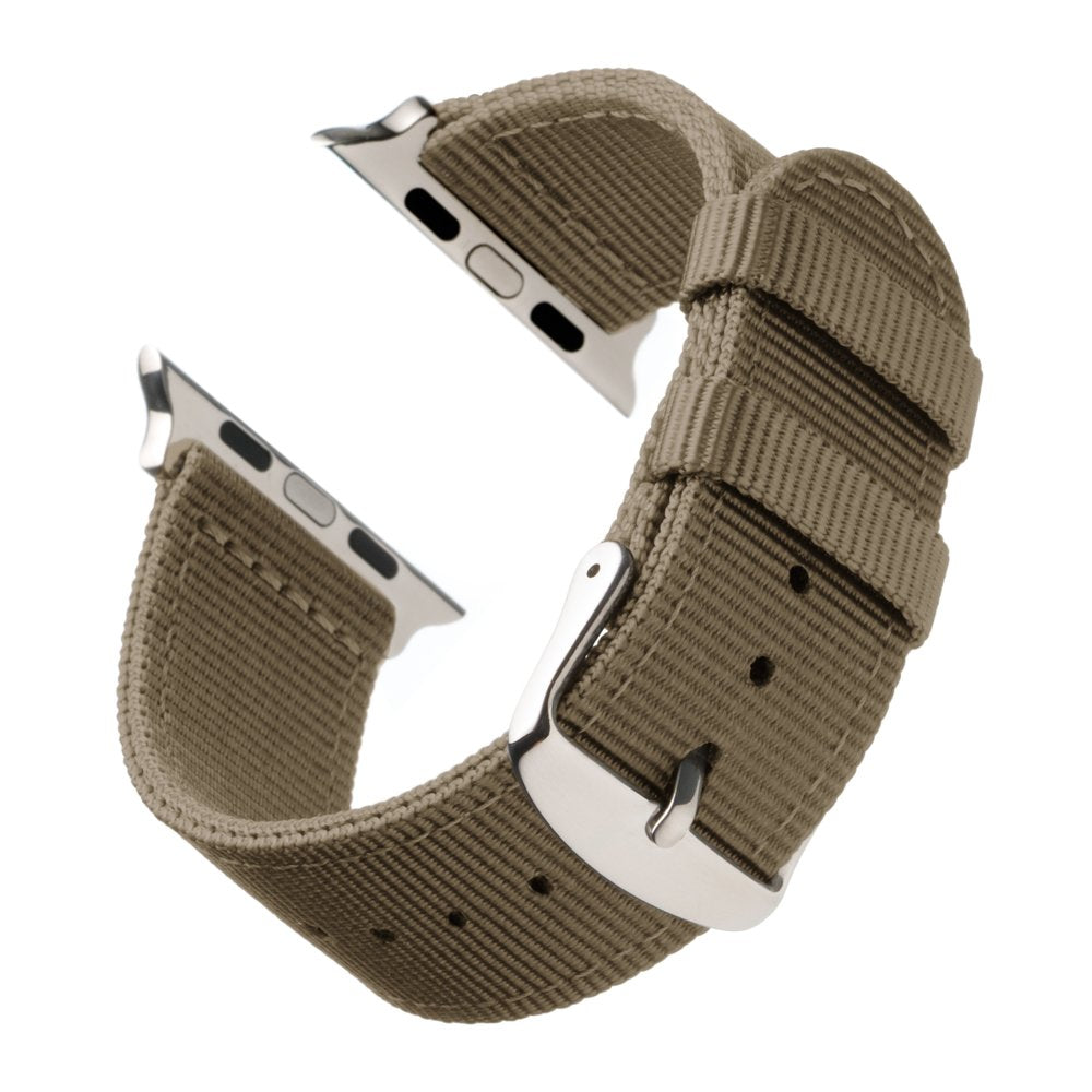 Archer Watch Straps - Premium Nylon Replacement Bands For Apple Watch (Khaki, Stainless, 424445Mm)