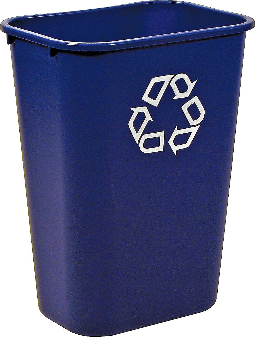 Rubbermaid Commercial Rubbermaid 295773Be Large Deskside Recycle Container W/Symbol, Rectangular, Plastic, 41.25Qt, Blue
