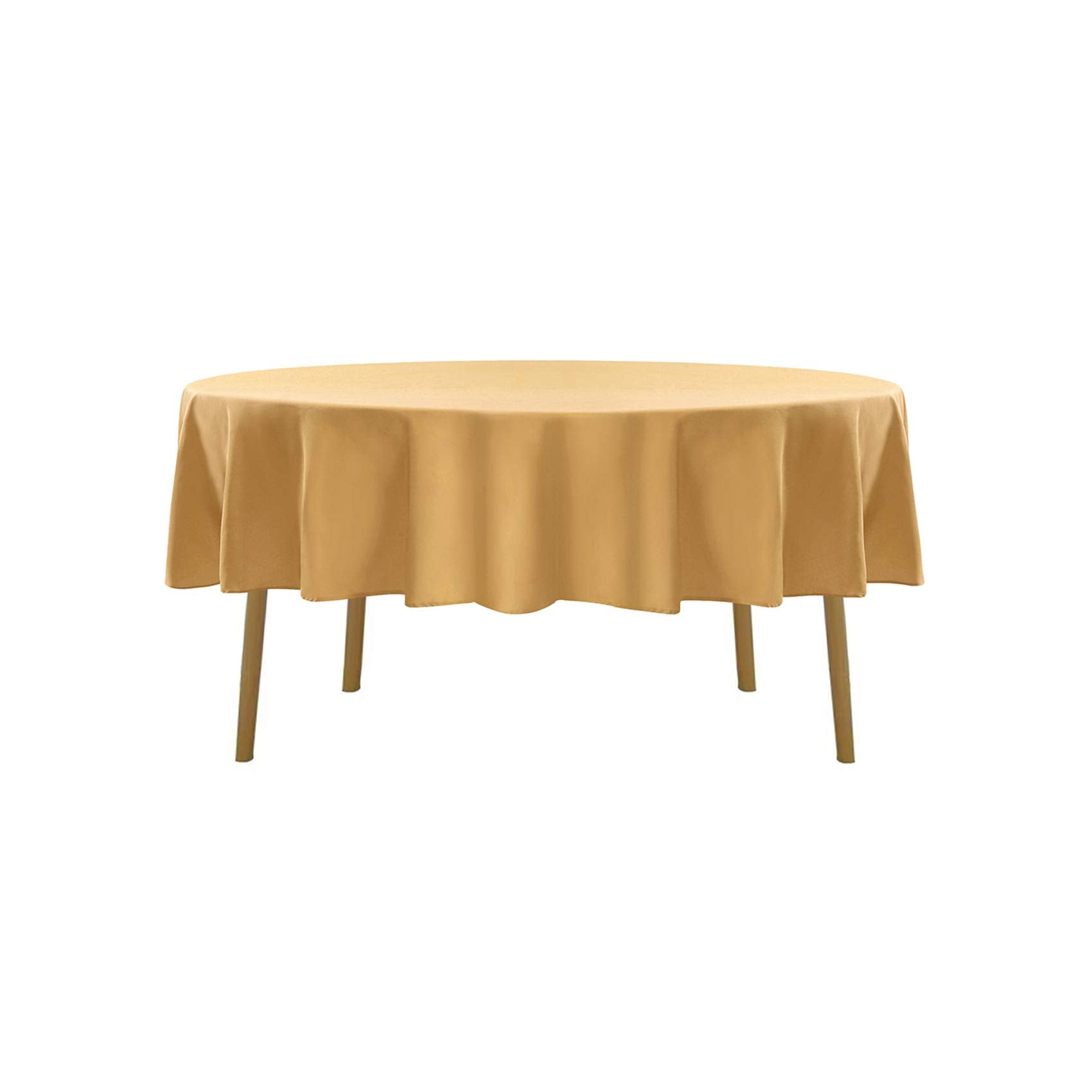 70 Inch Round Tablecloth Washable Polyester Table Cloth Decorative Table Cover For Wedding Party Dining Banquet(70 Inch,Gold)
