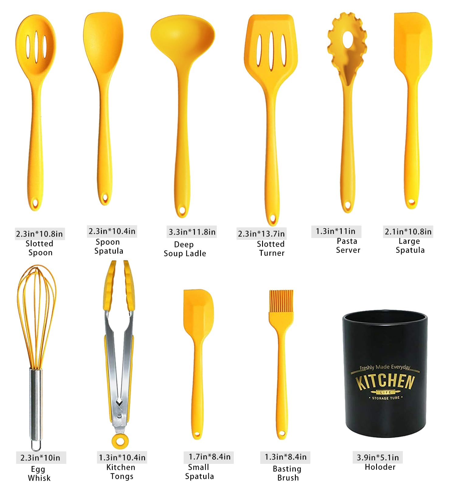 Kitchen Utensil Set 11-piece Non-stick Silicone Cookware, Suitable for Cooking, Cooking, Western Cooking