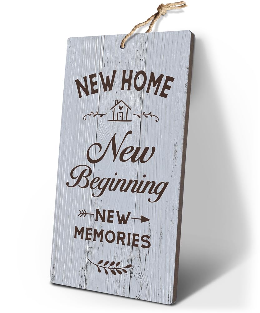 YZEXEZY House Warming Gifts for New Home-New Home New Beginning Sign 12x6 Housewarming Gifts Christmas Presents for Women,Couple