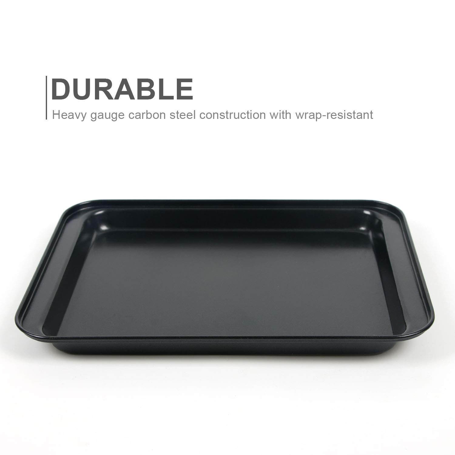 Small Baking Sheets for Oven  Shinsin Nonstick Cookie Pans Set of 3  8 inch Carbon Steel Cookie Sheet Pans Professional Mini Baking Replacement Trays for Toaster Oven  Easy Clean  Dishwasher Safe