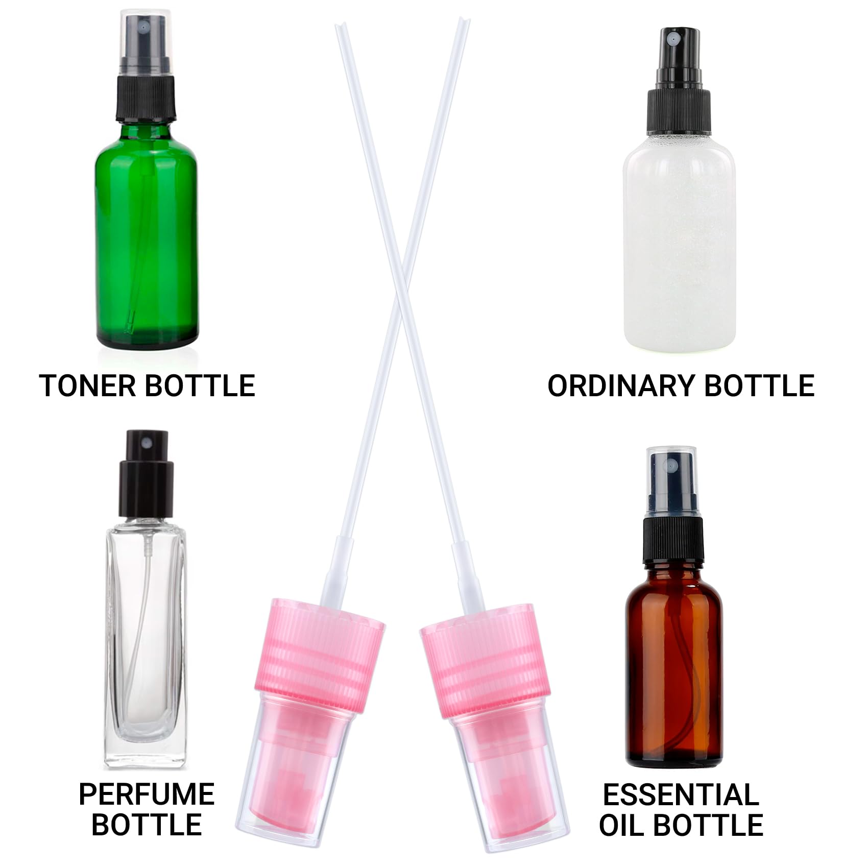 Winsyison 8Pcs Fine Mist Sprayer Caps, Plastic Spray Bottle Nozzle, Nozzle Tops Replacement For Cleaning Solutions- Pink