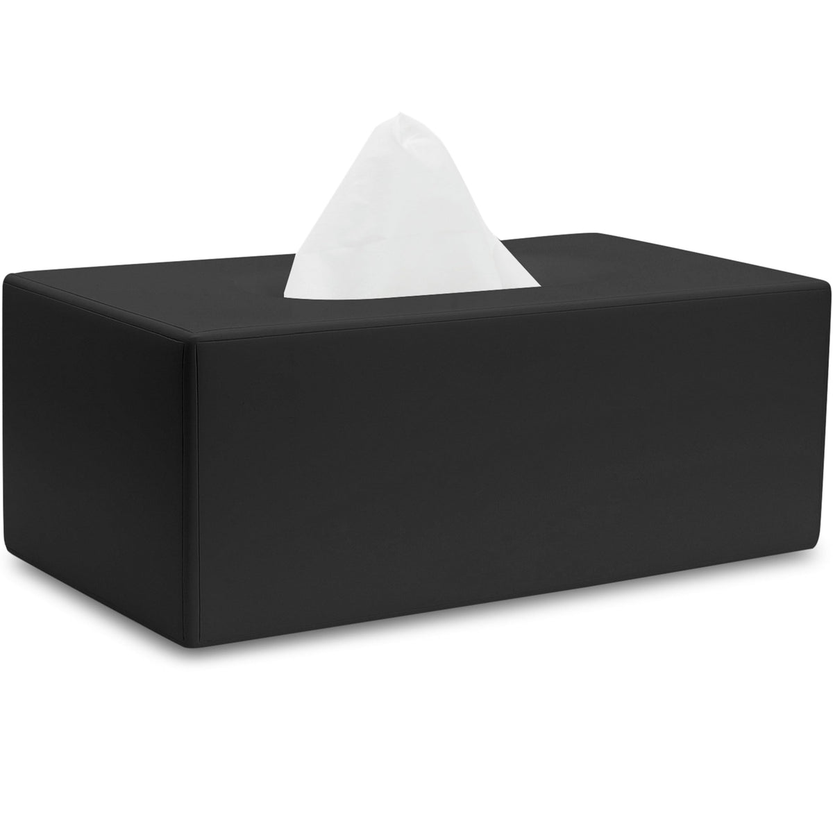 Yew Design Matte Black Tissue Box Cover Rectangular, Facial Tissue Dispenser For Bathroom, Kitchen, Bedroom, Office, Hotel, Rest