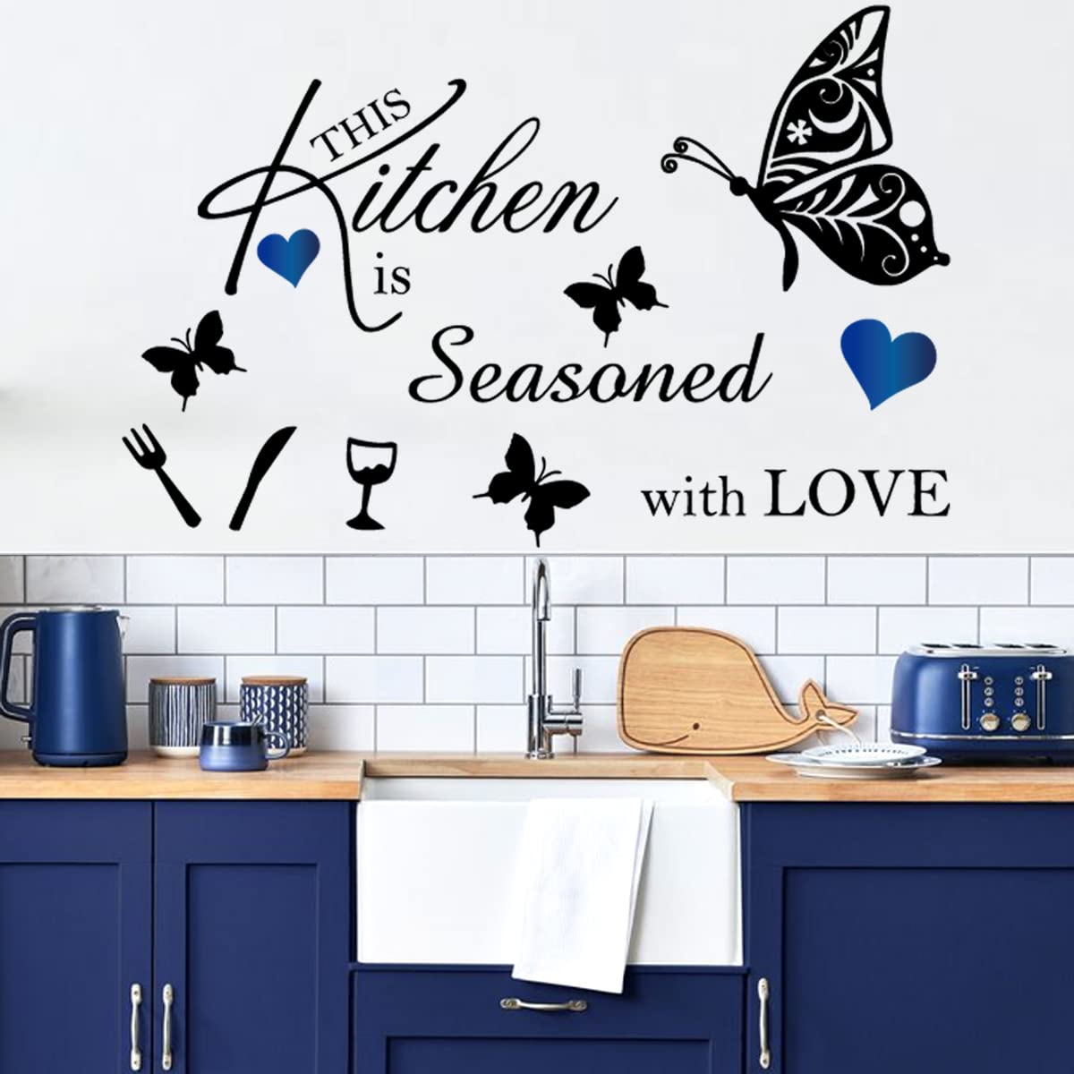 Kitchen Wall Decal Wall Arts Stickers Inspirational Wall Decals Quotes This Kitchen Is Seasoned With Love Kitchen Wall Sign Home