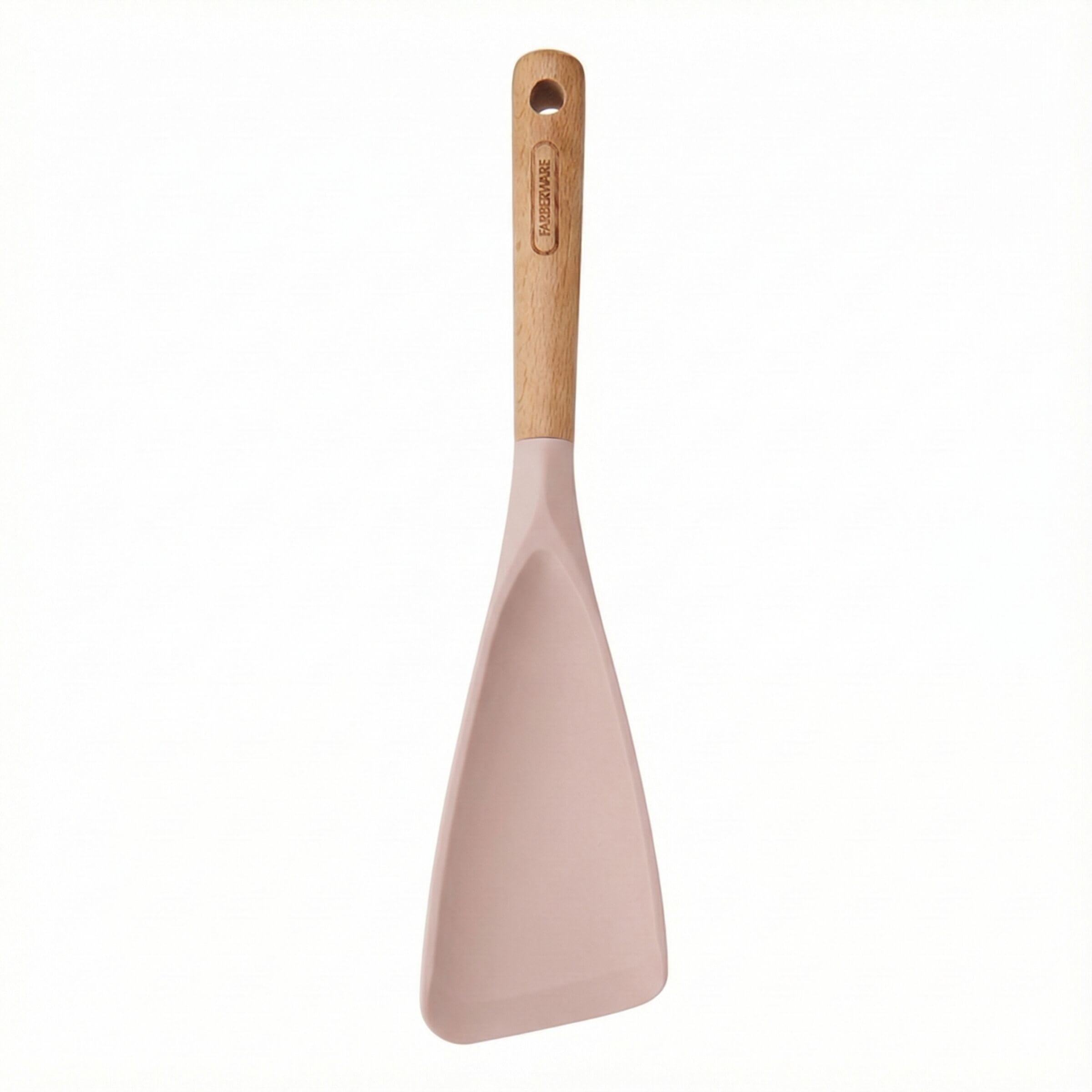 Farberware Beechwood and Silicone Spoonula, 11.5 Inch Heat-Resistant Cooking Utensil, Blush Spoon-Spatula Hybrid for Stirring, S