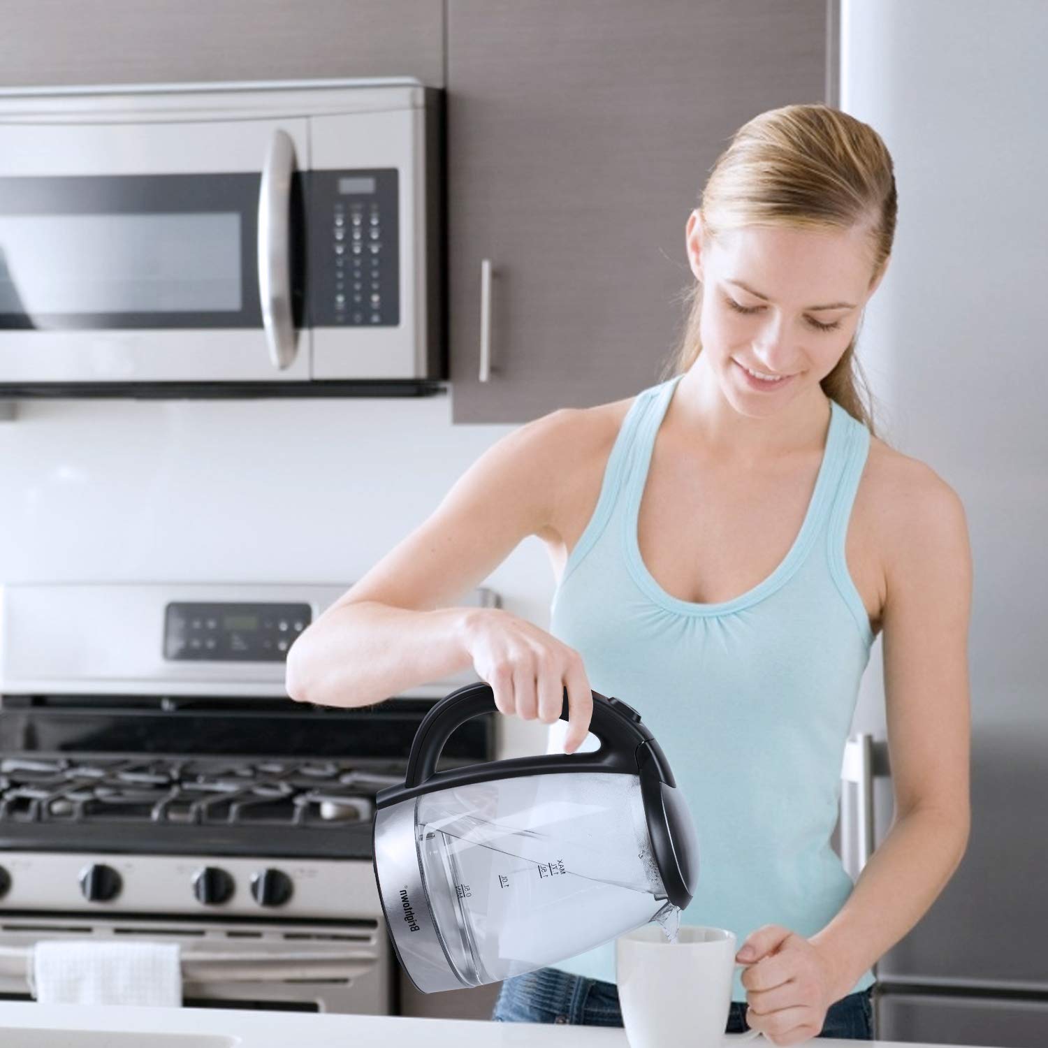 Brightown Electric Kettle, Hot Water Kettle Temperature Control, 4 Presets Led Indicator Lights, Auto Shut-Off, Bpa Free, Borosi