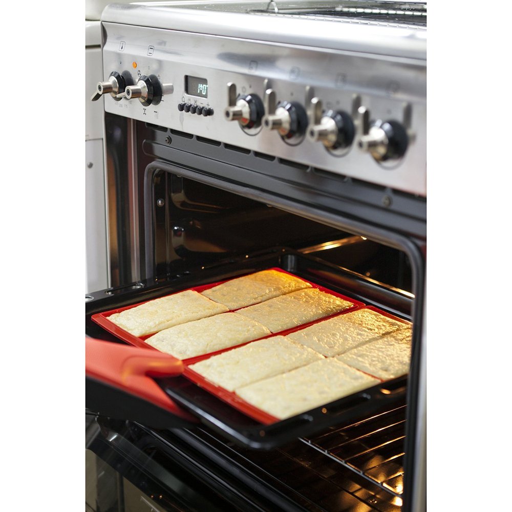 Lekue 0215000R01M017 Silicone Waffle Mold, Red, Set Of 2