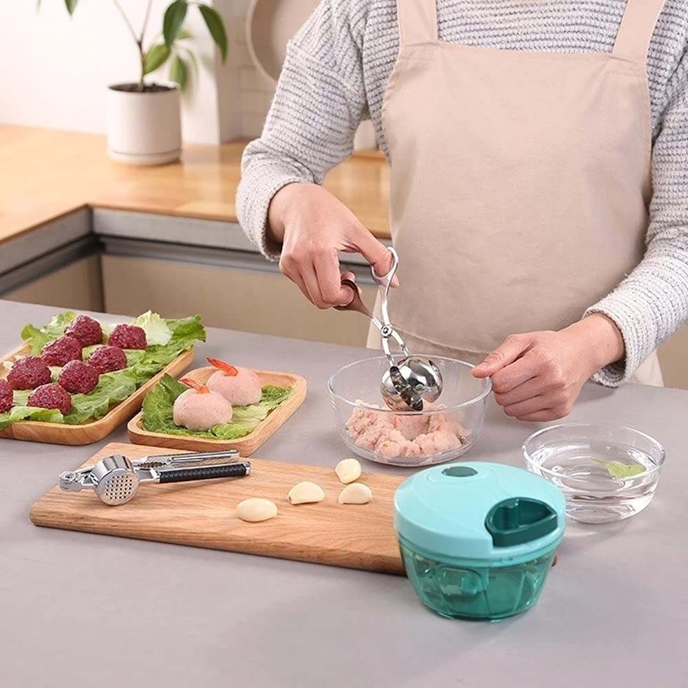 Hniuyun 2Pc Meat Baller, Stainless Steel Meatball Scoop Ball Maker, Cake Pop, Cookie Scoop, Ice Tongs, Fruits Ball Tongs For Kit