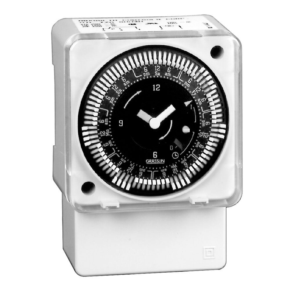 Grasslin by Intermatic MIL72ASTUZH-240 24-Hour 240V Surface/Din Rail Mount with Manual Override Electromechanical Time Control