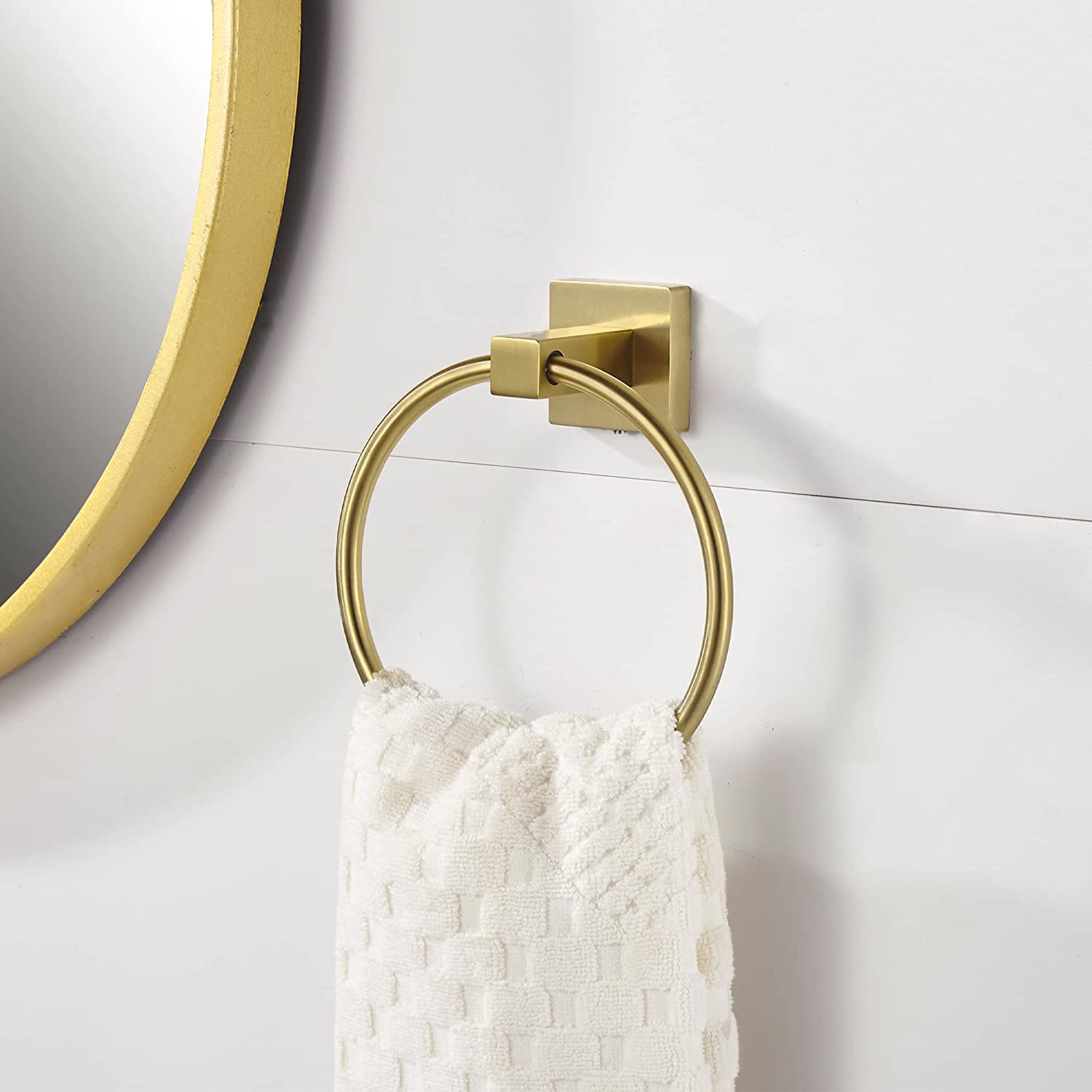 Wolibeer Gold Toilet Paper Holder Hand Towel Holder, Brushed Brass Toilet Roll Holder Towel Ring, Modern Bathroom Hardware Set S