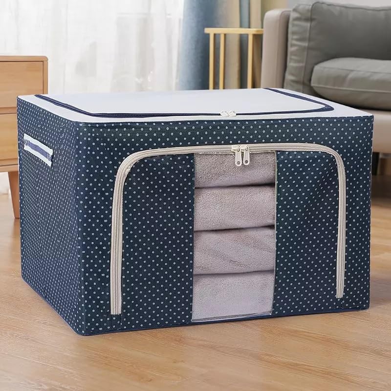 Emergity 66 Liter Cloth Storage Bag, Clothes Organiser For Wardrobe, Cloth Storage Box | Pack Of (1)