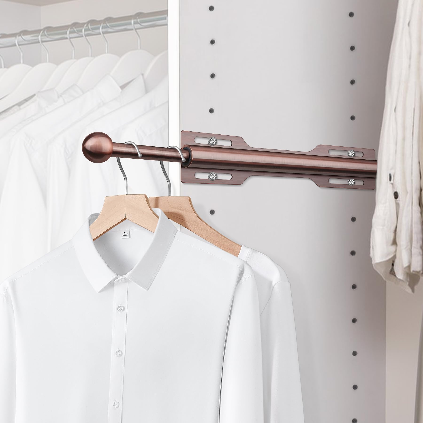 FIRJOY 12 Valet Rod for Closet Pull Out (1 Pack, Antique Copper)