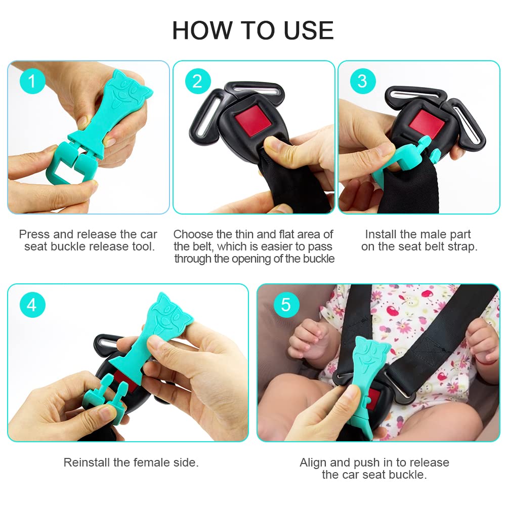 Unbuckle Release Assistant Tool, Easy Way To Unbuckle, Perfect For School Drop-Offs And Travel To Release Buckle (Blue-Redesigne