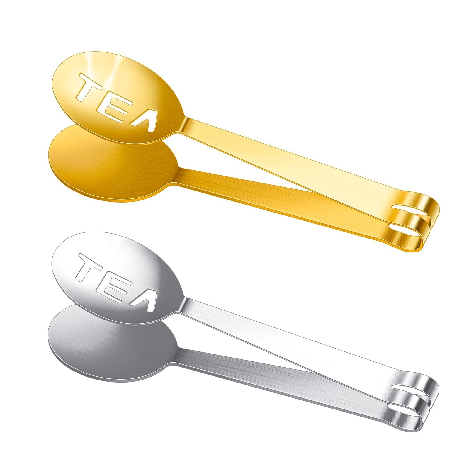 2 Pack Tea Bag Squeezer, Metal Stainless Steel Squeezer Tongs Tea Filter Spoon Clamp Tea Strainer Holder Clip for Gripping Loosi