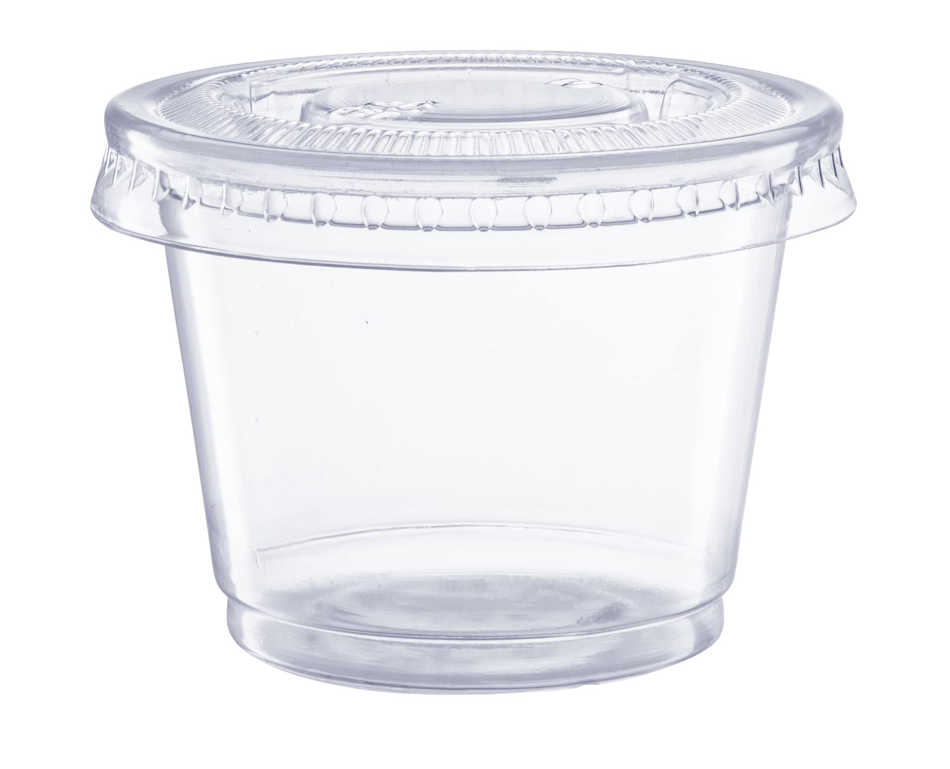 Comfy Package [100 Sets - 1 Oz.] Plastic Disposable Portion Cups With Lids, Souffle Cups