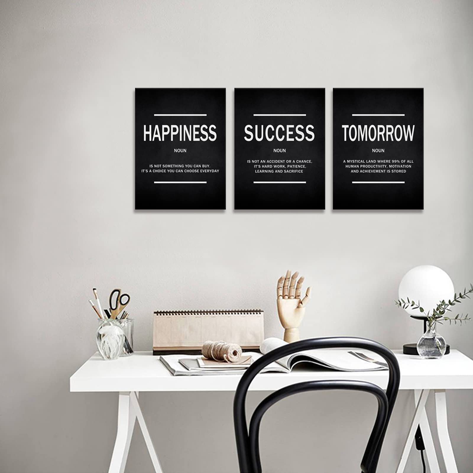 KAWAHONE Motivational Success Quotes Wall Art, Positive Entrepreneur Tomorrow Poster Inspirational Happiness Relaxing Wall Hangi