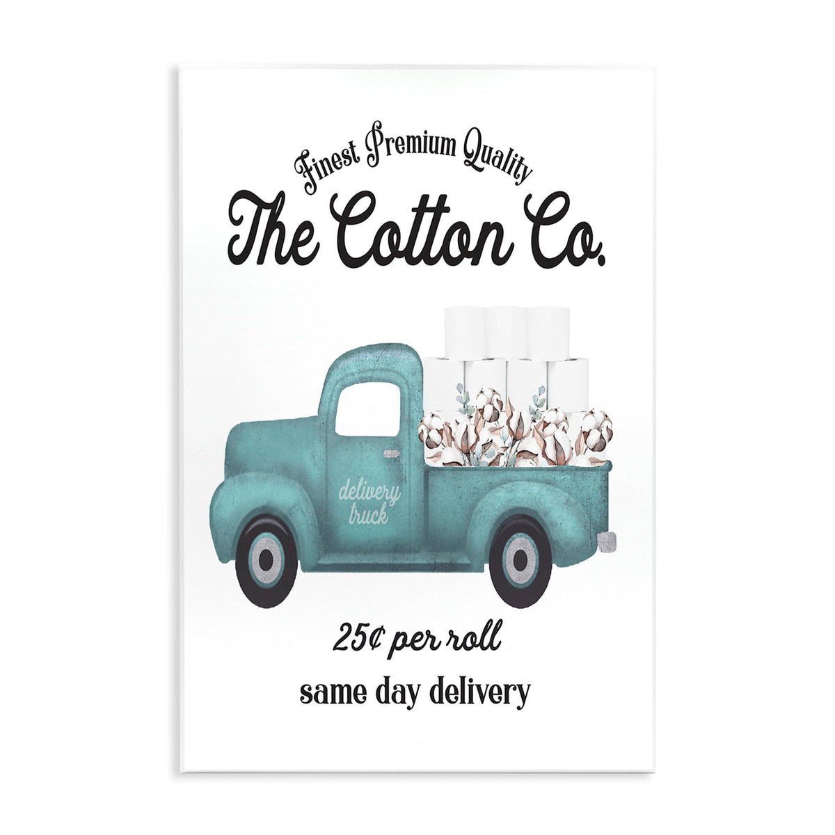 Stupell Industries Toilet Paper Cotton Co Delivery Truck Bathroom Word Design Wall Plaque Art, 10 X 15, Multi-Color