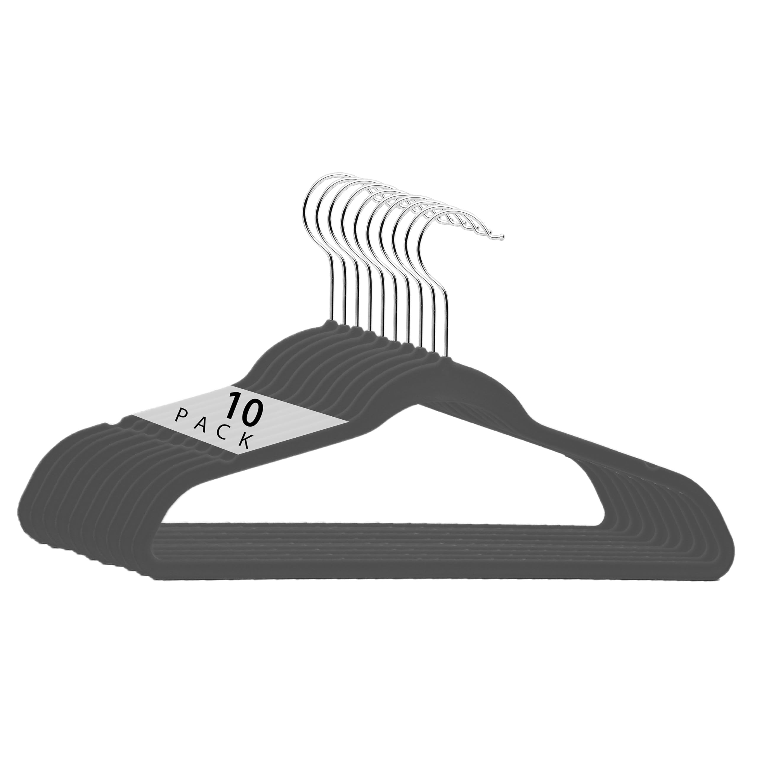 Simplify Childrens 10 Pk Velvet Hangers | Dimensions : 13.78'' W X 8.46'' H | Durable Plastic | Non-Slip | Keeps Shape | 14    W